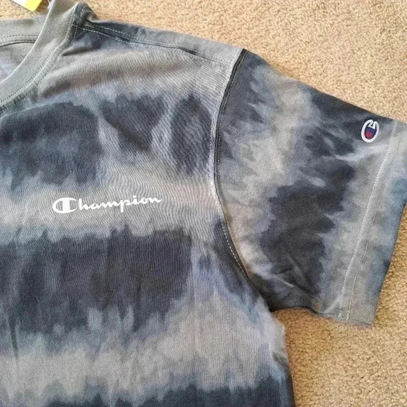 ❤️ NWT Champion T-shirt Tie dye Boyfriend Fit Tee Grey Small  100% cotton - Picture 7 of 9